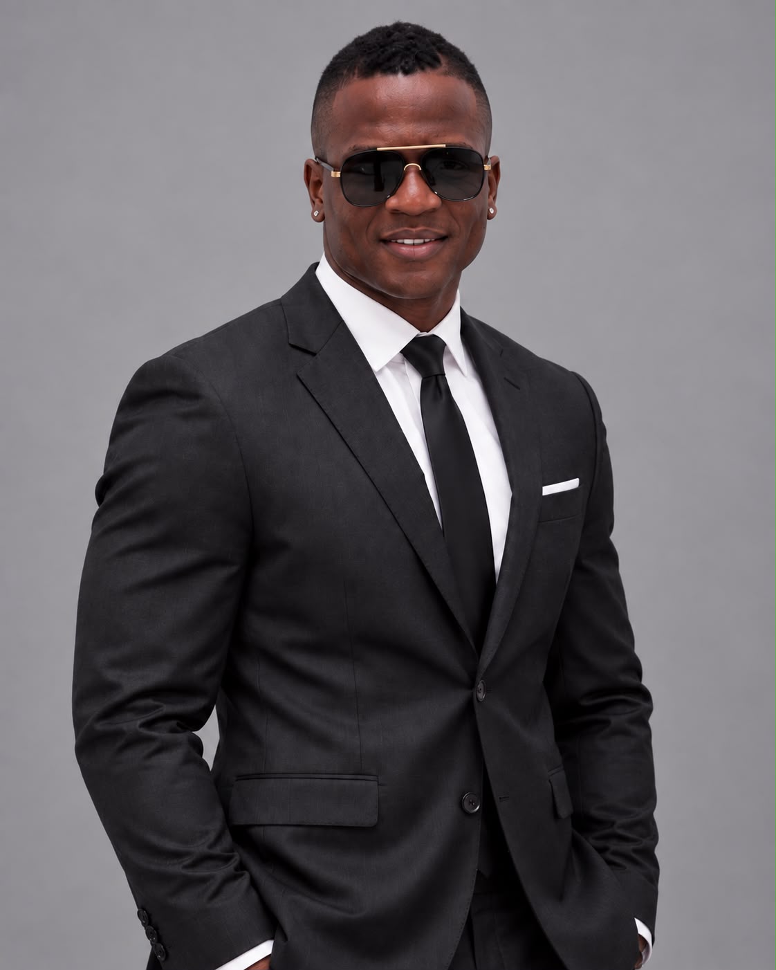 Sgt. Ian Darby in a black suit